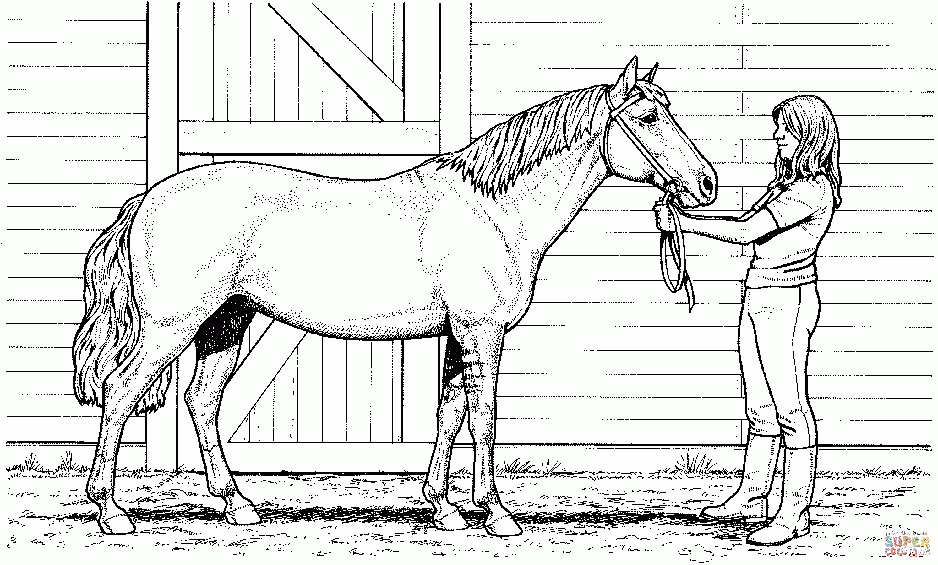 extraordinary Woman and Mare Horse coloring page Free Printable Coloring Pages – printable horse coloring pages for girls