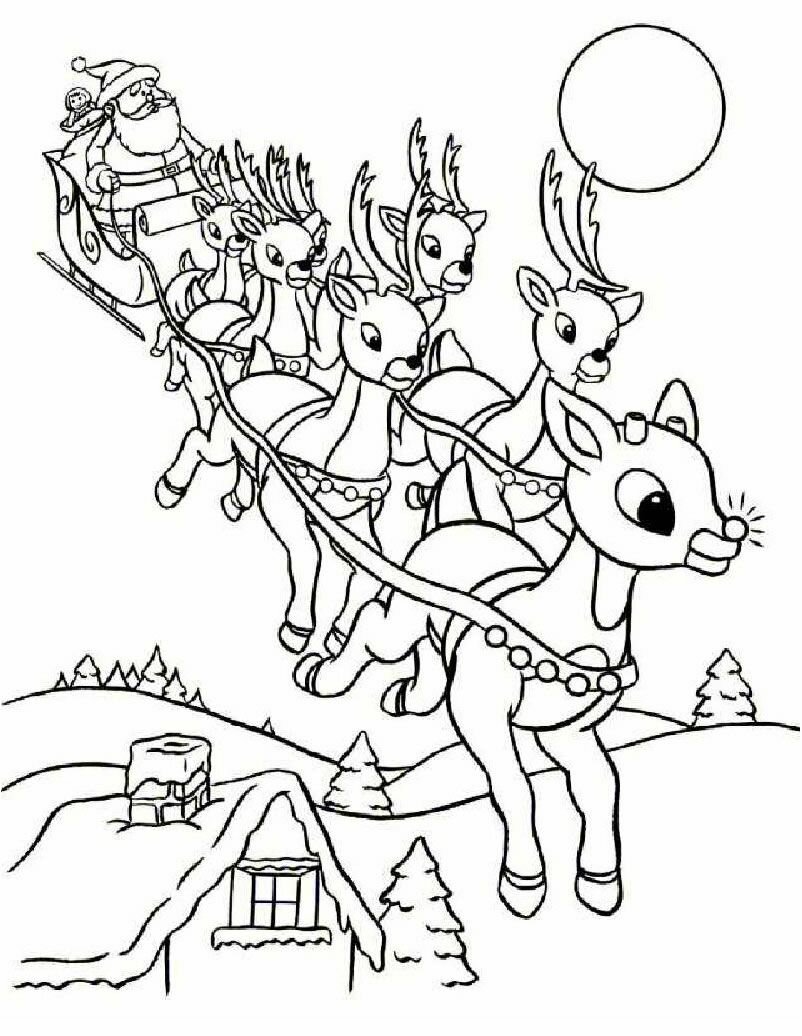incredible Coloring Pages Santa Reindeer – coloring pages of santa claus