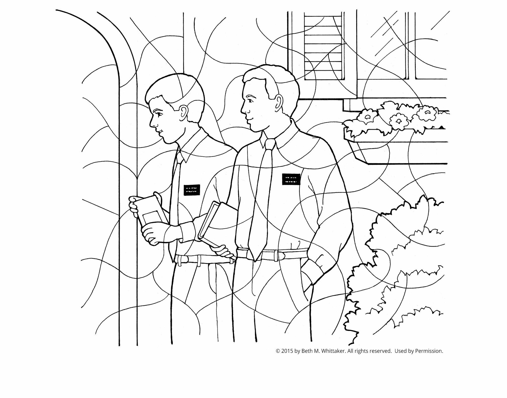 superb Missionaries Coloring Page – missionary coloring pages lds